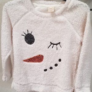 Fleece Snowman Face Sweater, size small (4-6)